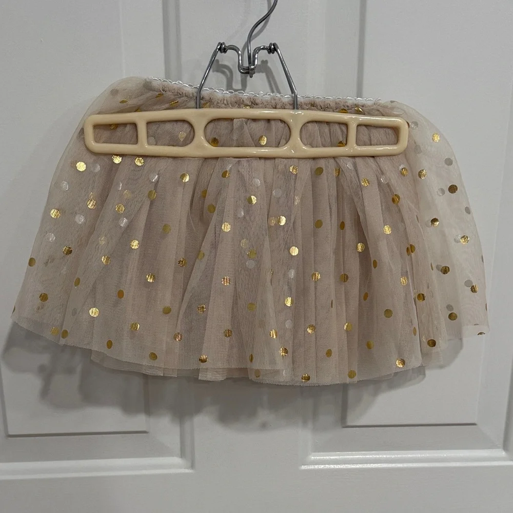 Gold Polka Dot Kids Skirt